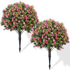 新型のシミュレーション雪松黄楊木ピンクの造花植物は着脱可能に小緑植屋外装飾高工芸を挿します。