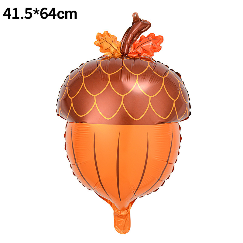 Forma de hoja de otoño globo de película de aluminio hojas decoración de acción de gracias arreglo hoja de arce hoja de tortuga bola de pino globo de calabaza image 15