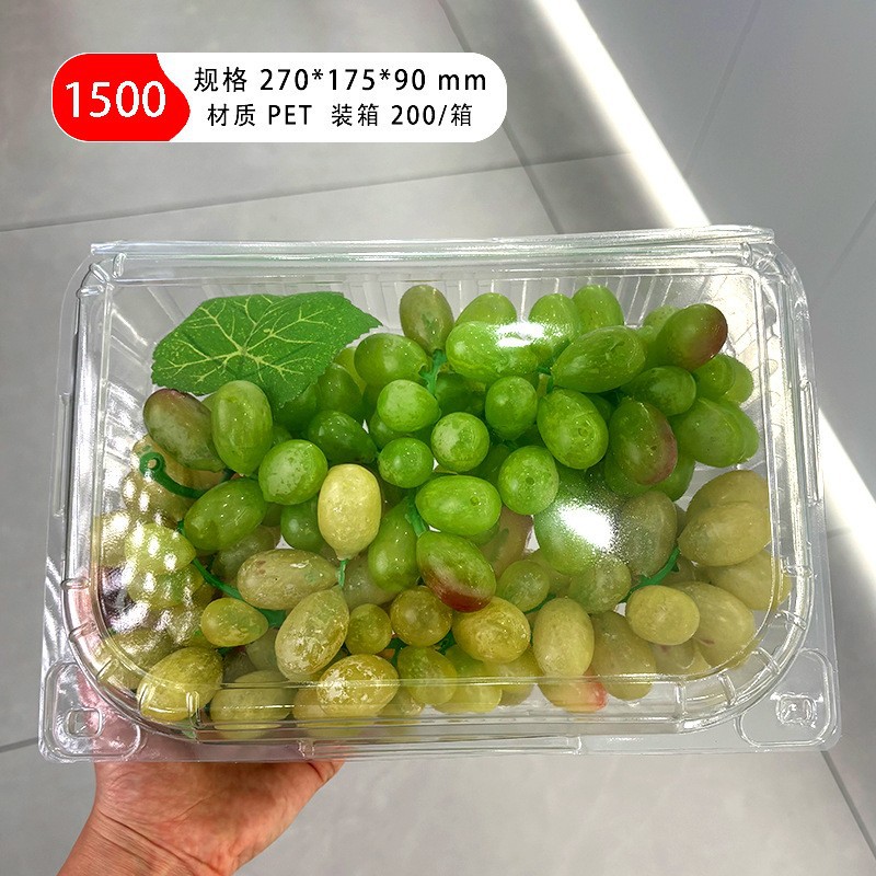 Caja de embalaje de frutas desechable con cubierta de fábrica 500g venta directa sandía fresas caja de embalaje transparente de frutas y verduras frescas