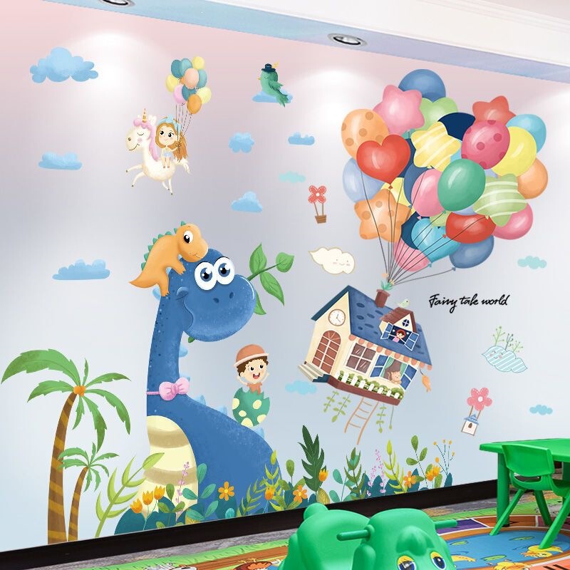 Cartoon dinosaur wall stickers, self-adhesive 3D wallpaper for children's room decoration, early education kindergarten wall decoration Cartoon dinosaur wall stickers, self-adhesive 3D wallpaper for children's room decoration, early education kindergarten wall decoration