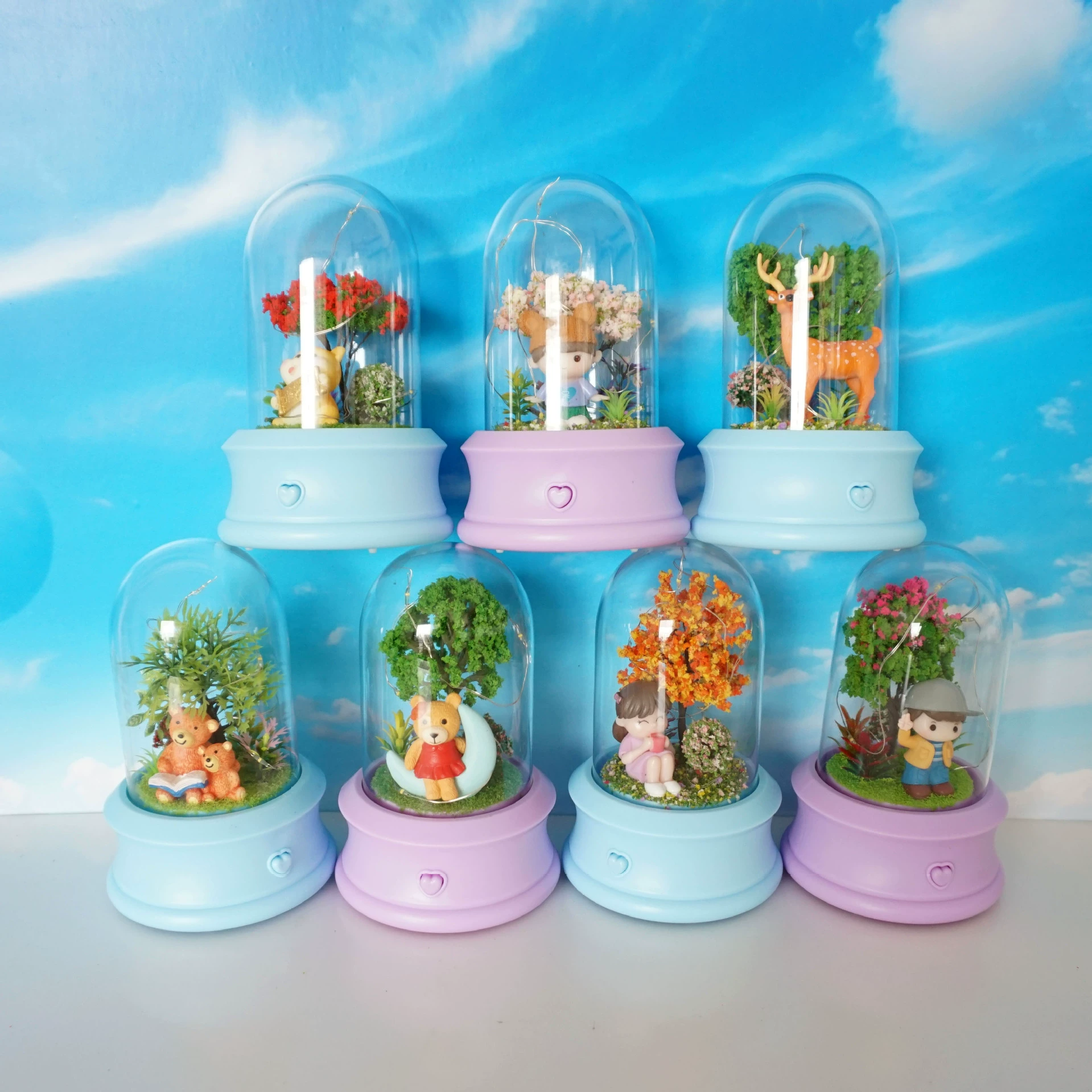 DIY модель ручной работы украшения музыкальная лампа светящаяся музыкальная шкатулка украшение спальня Настольный подарок