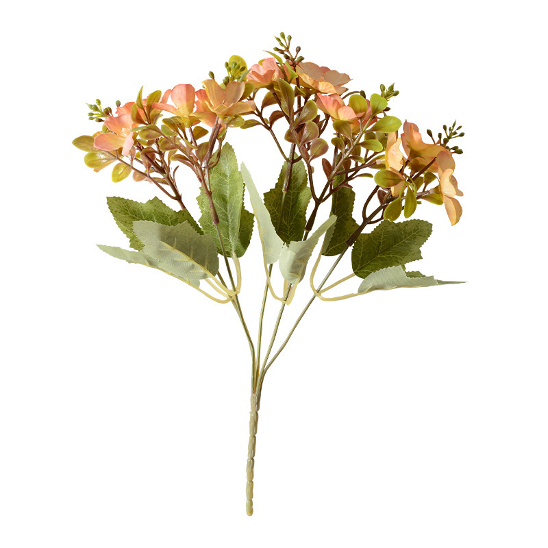 Mango pequeño haz Hortensia salvaje salón de bodas decoración del hotel hogar fotografía Decoración de mesa flor artificial al por mayor falso ramo