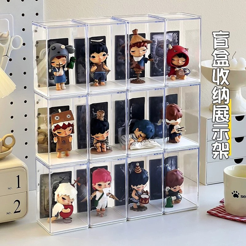 ブラインドボックス収納展示棚防塵人形手作り棚透明棚アクリル泡マット展示箱|undefined