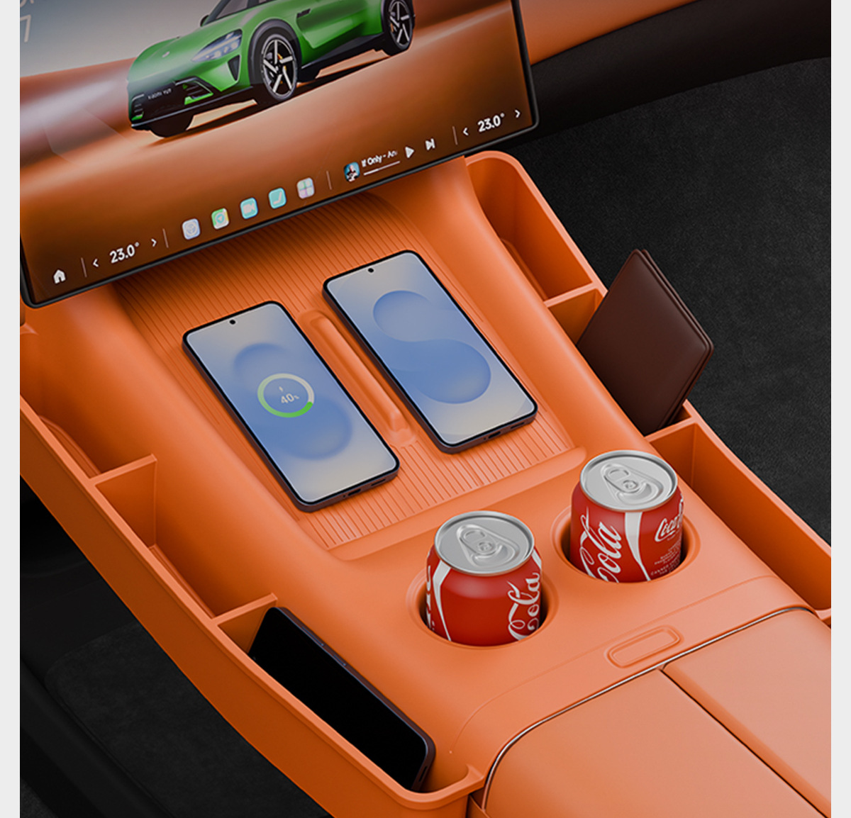 Suitable for Xiaomi YU7 central control upper layer silicone storage mat, anti-slip mat, car interior silicone accessories