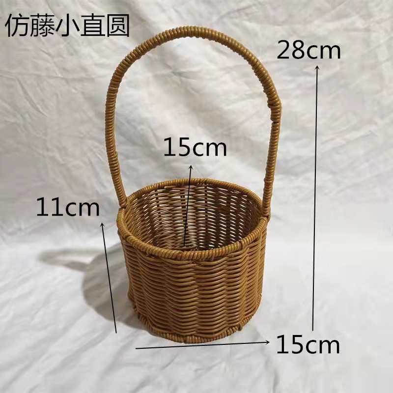 Cesta de Flores Tejida a Mano de Hierba Natural, Decorativa, para Arreglos Florales y Fiestas