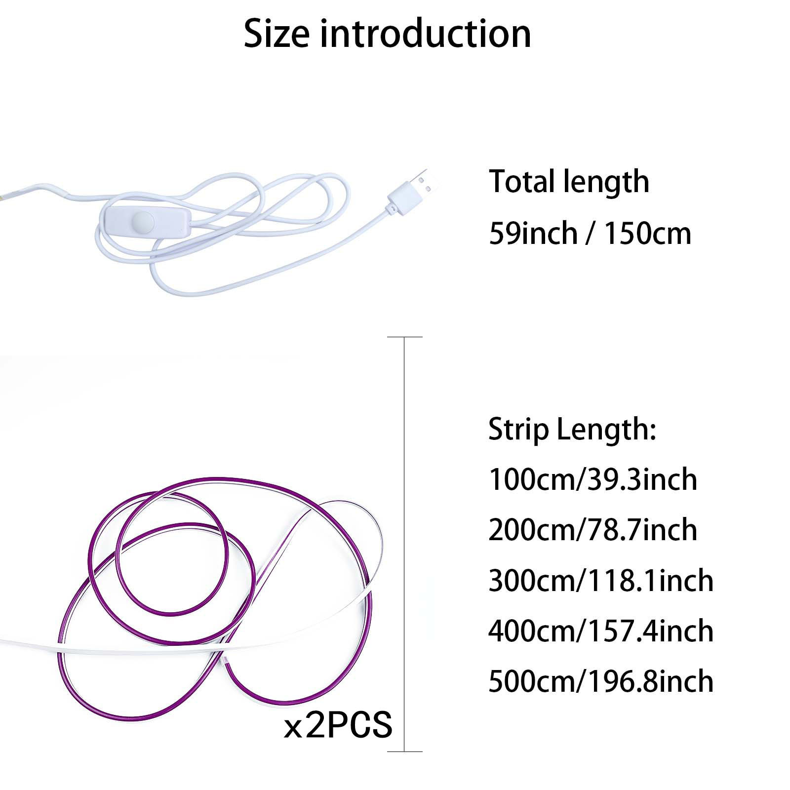 Luz de neón USB 5V con interruptor botón de atenuación LED de baja tensión flexible impermeable luz blanca cálida banda de luz blanca