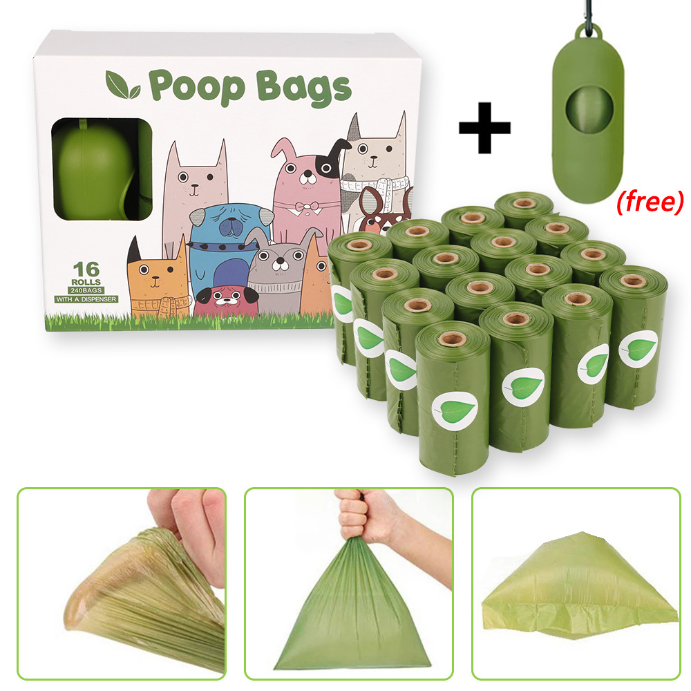 Pet supplies cross-border toilet bag 16 rolls epi degradable pet garbage bag storage box dog poop bag manufacturers