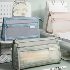 透明网纱笔袋学生文具袋铅笔袋2025新款中考高考简约男孩子女生