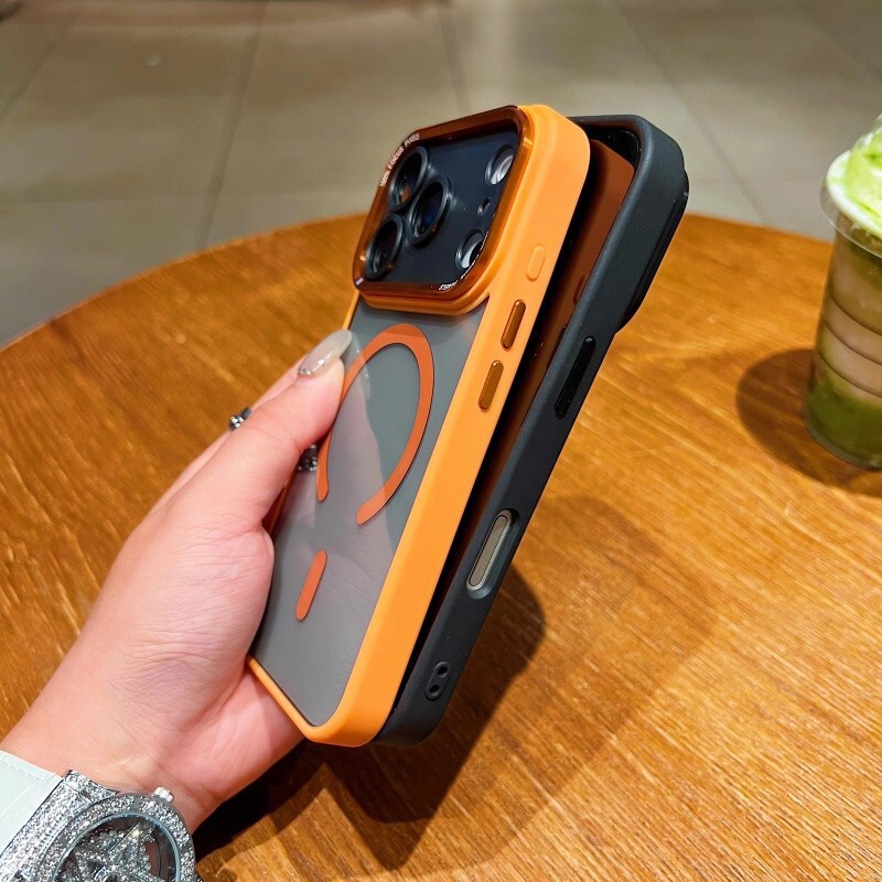 适用iPhone17Promax透明磁吸手机壳金属鹰眼镜头苹果16全包保护套|undefined