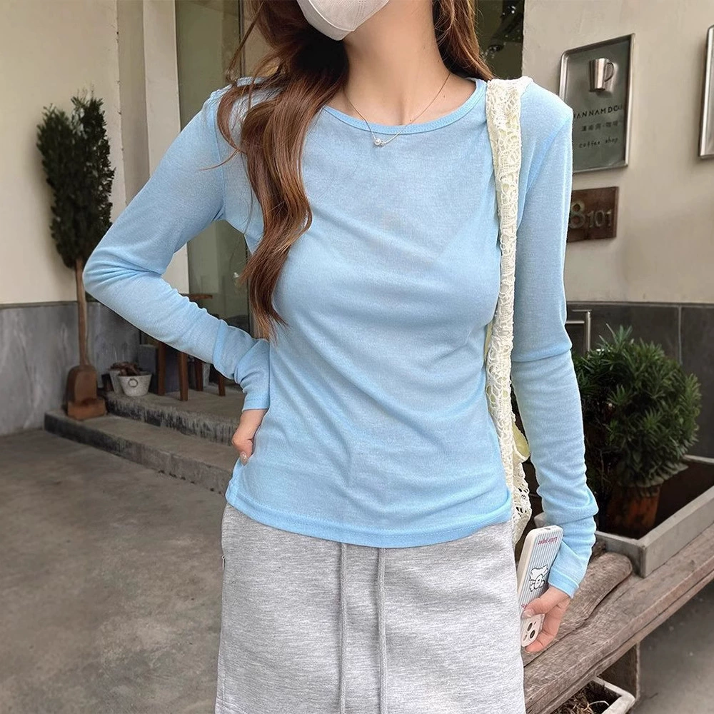 Летняя тонкая женская блузка в корейском стиле, 2025 года, для защиты от солнца, слегка прозрачная,  для трансграничной внешней торговли.