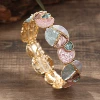 Winter color round geometric petals-gold