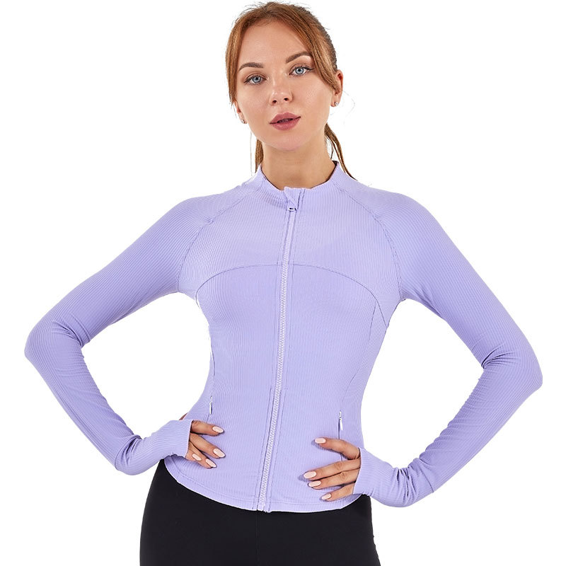 Lulu mismo estilo collar SLIM-Fit ropa de yoga mujeres creora Xiaoxing alto elástico suave hilo cremallera bolsillo ropa de entrenamiento