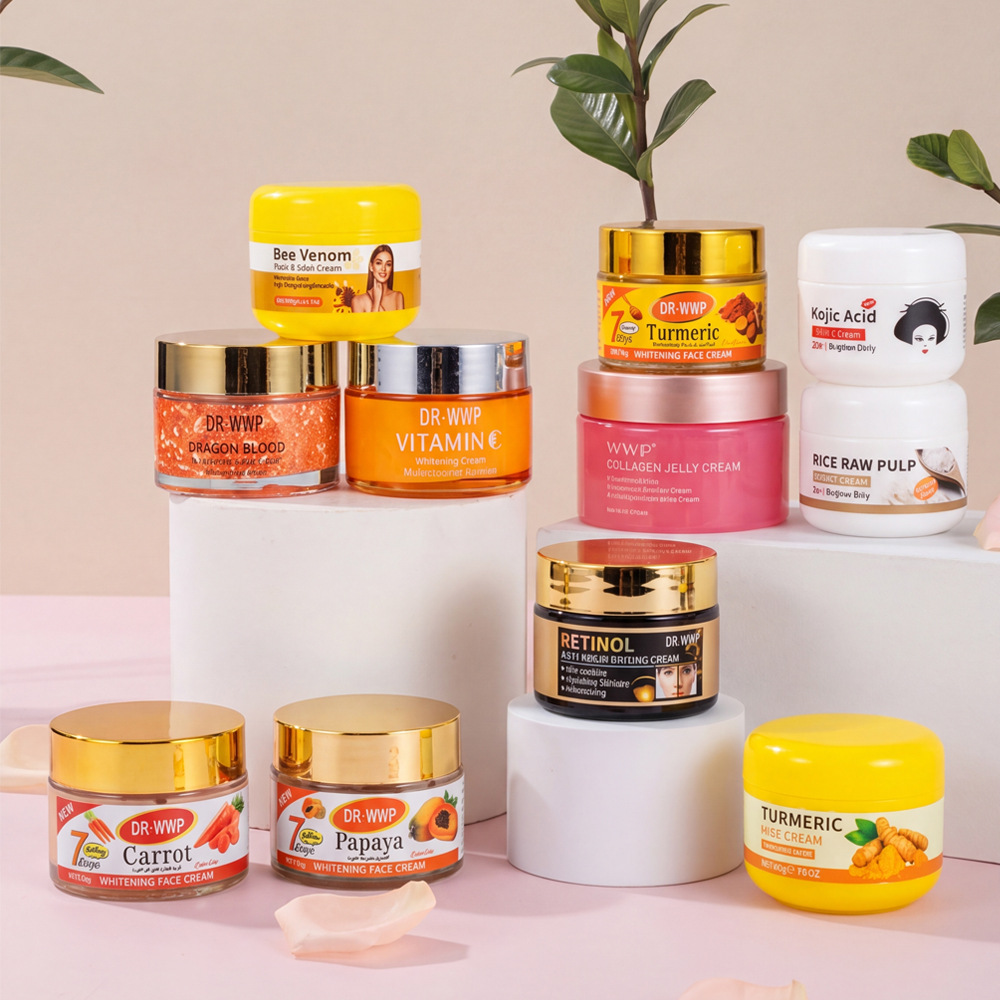 Serie de crema multi-efecto de cúrcuma / ácido cúbico / vitamina C rejuvenecimiento y reparación crema