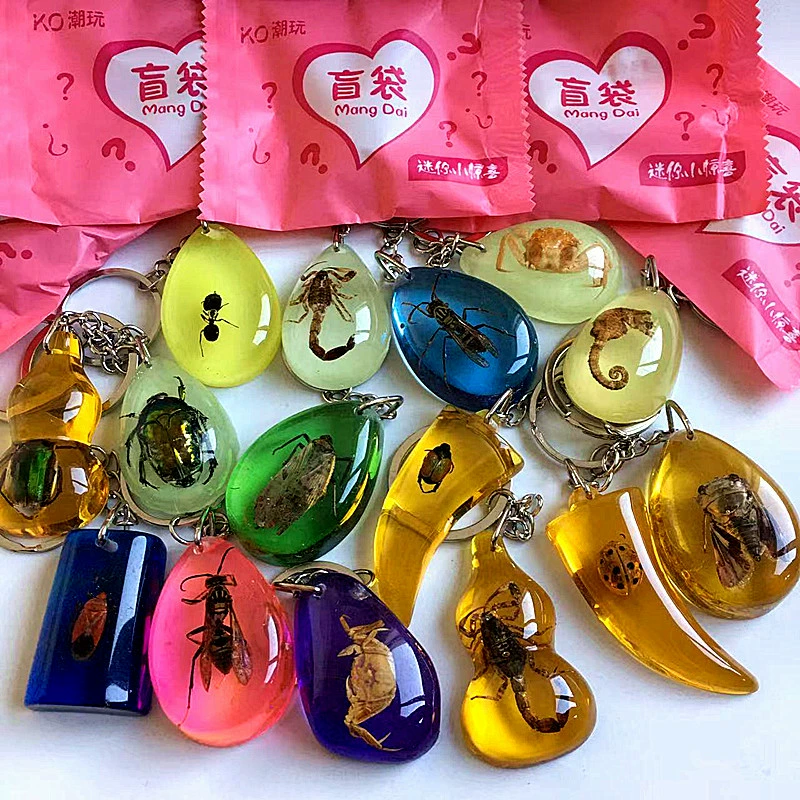 Насекомое янтарь образец Скорпион Краб Цикада Каппер оригинальный исследование камня учебник для начальной школы детский подарок школьный брелок