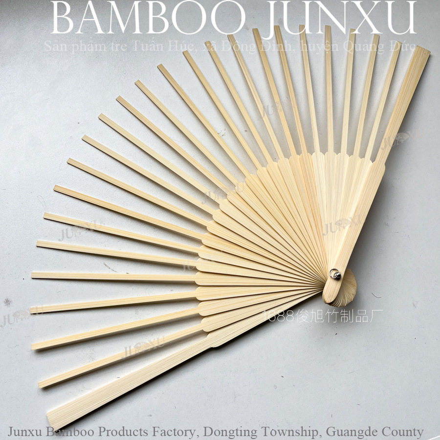<unk> 21cm ventilador plegable hueso de bambú pequeño esqueleto de ventilador estilo chino diy hacer actividades de construcción de grupo hechas a mano al por mayor
