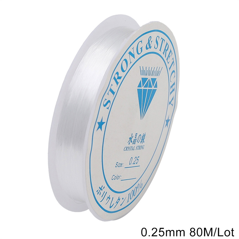 Fishing line thickness 0.25mm transparent white about 80 m/roll