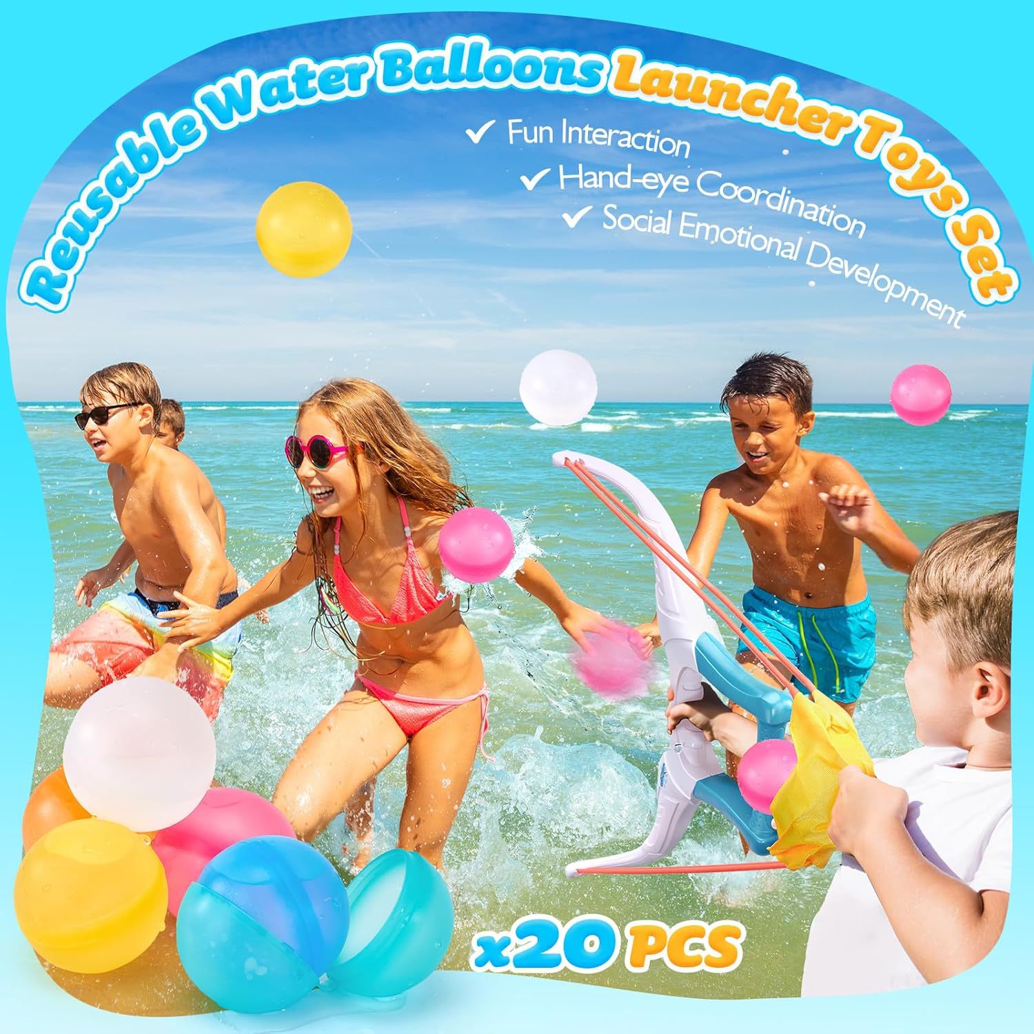 Amazonas de alta calidad reutilizable balón de agua de absorción balón de agua de silicona balón de agua de silicona