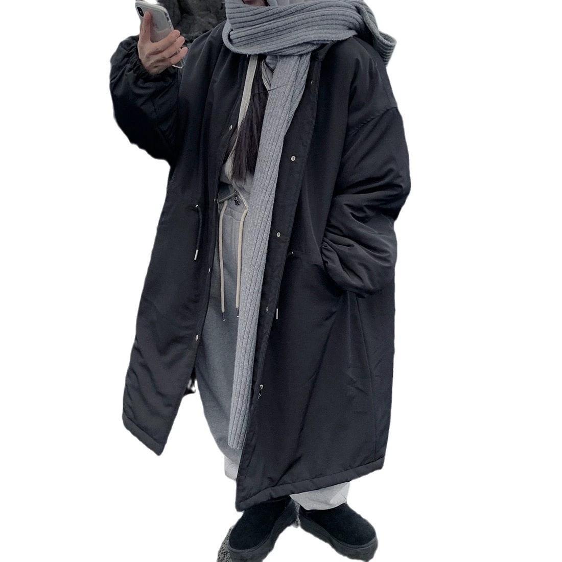 Winter keep warm jacket, Korean style, oversize, drawstring