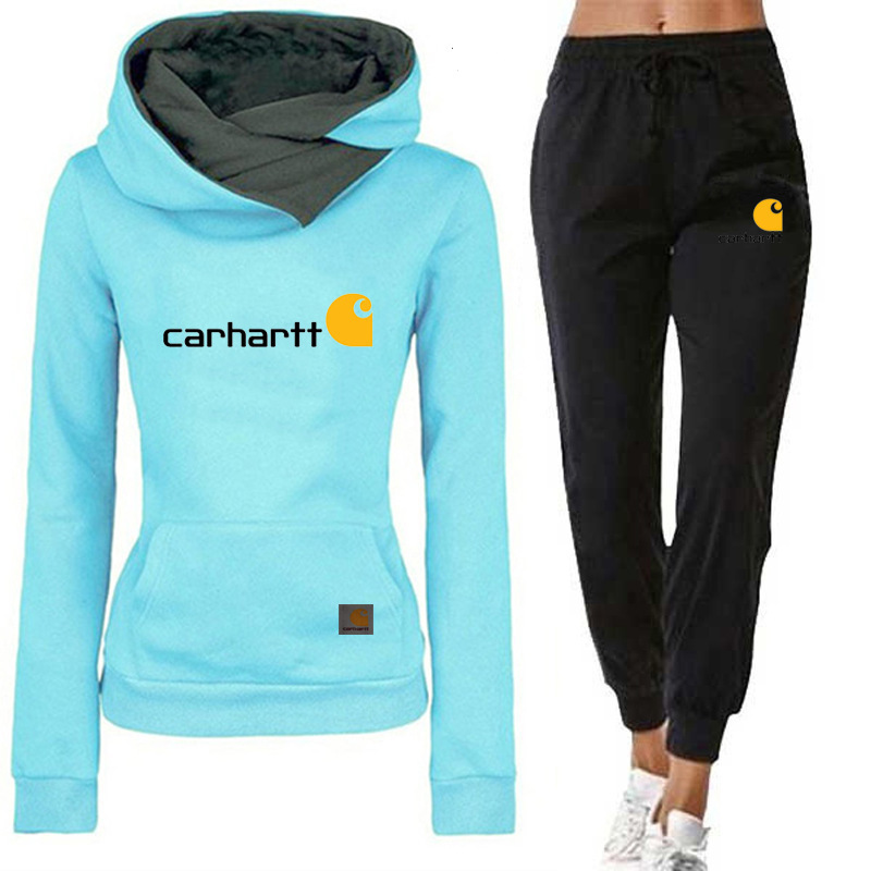 2023 cross-border Amazon fashion brand carhartt two-piece mango letter sweater women's fleece-lined hoodie suit 2023 cross-border Amazon fashion brand carhartt two-piece mango letter sweater women's fleece-lined hoodie suit