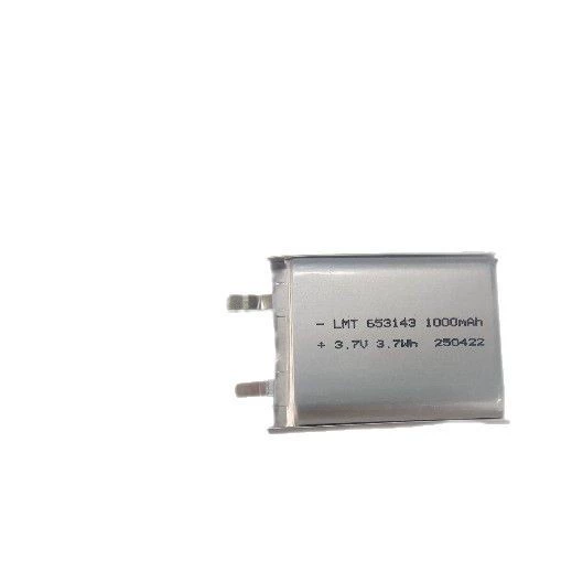653143 1000mAh полимерная литиевая батарея с сертификацией LMT для сигнального фонаря на шоссе, солнечная панель