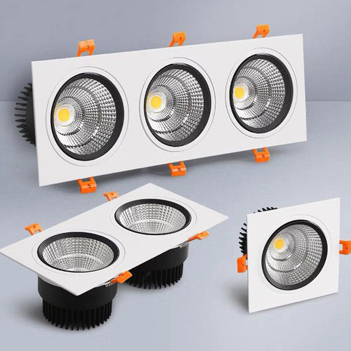 Spotlight embedded household ceiling double-head bold lamp corridor aisle light led ceiling light concealed anti-glare downlight