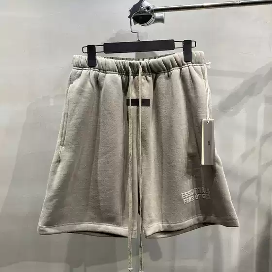 ESSENTIALS Season 8 3D Flocked Loose Casual Unisex FOG Five-Inch Shorts Cross-Border Version Versatile