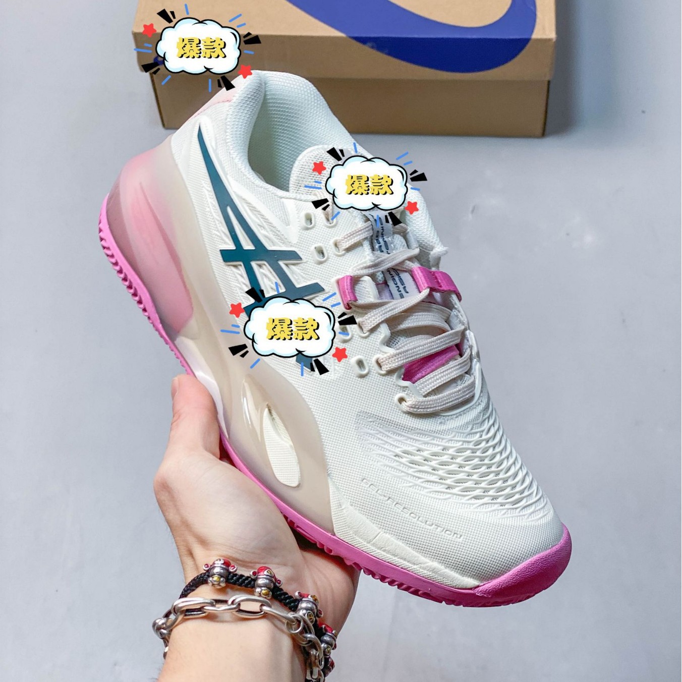 Asics Gel Resolution X round-toe thick-soled women's sneakers, dad shoes, low-top running shoes, tennis shoes
