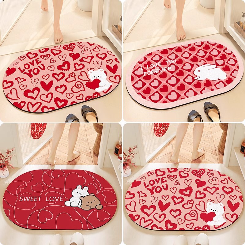 Diatom Mud Cartoon Bathroom Absorbent Floor Mat, Quick-Drying Non-Slip Foot Mat for Bathroom Entrance, Dirt-Resistant Entryway Door Mat Diatom Mud Cartoon Bathroom Absorbent Floor Mat, Quick-Drying Non-Slip Foot Mat for Bathroom Entrance, Dirt-Resistant Entryway Door Mat