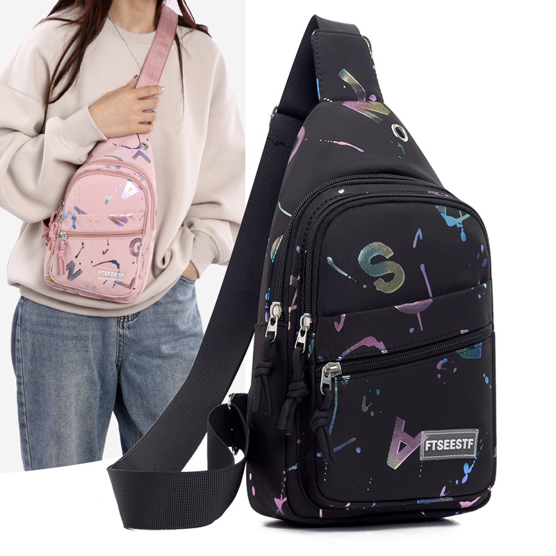 Nuevo bolso de pecho de mujer transfronterizo, moda simple y ligera, bolso de hombro multicapa portátil para viajar, bolso de mochila de teléfono móvil práctico