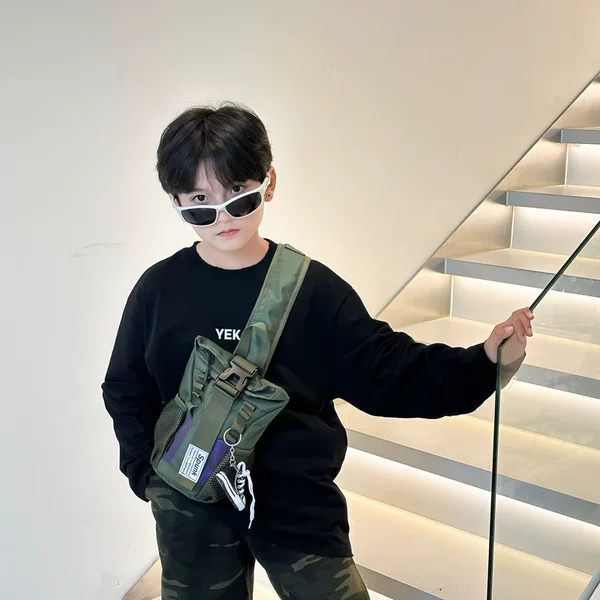Children Boys Boys Crossbody Bag Fashionable Chest Bag Tooling Fashion Cool Shoulder Bag Casual Fashion All-match