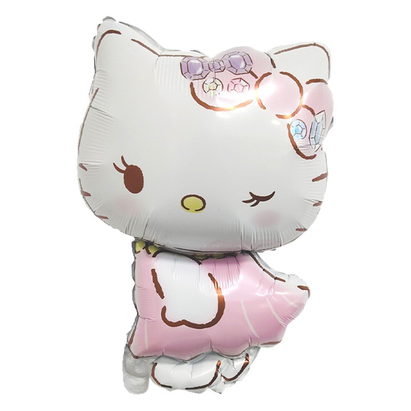 Dibujos animados Ángel gatito gato aluminio globo niña cumpleaños fiesta decoración 18 pulgadas KT gato forma globo