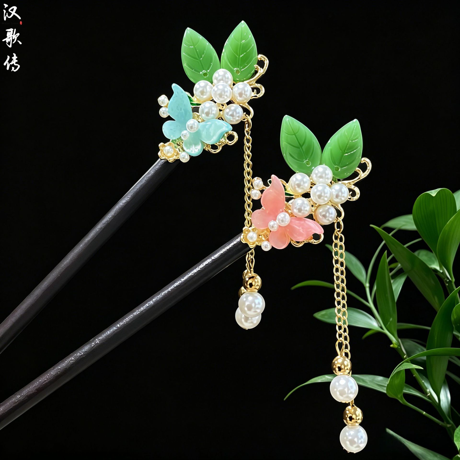 Ancient Style Butterfly Tassel Wooden Hairpin, New Chinese Style High-End Hair Accessory for Hanfu and Cheongsam, Daily Hair Styling Hairpin Wholesale