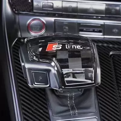 Cab and accessories, Audi Personalized Crystal Gear Knob - audi-crystal-cover-sline-logo-audi-a4l-2017-2024-models