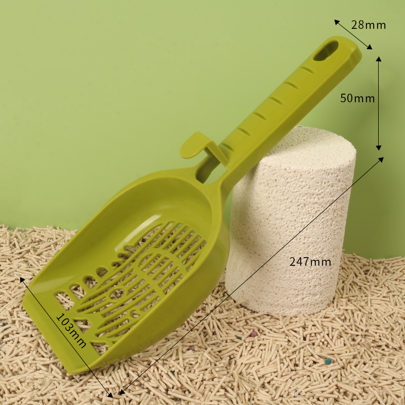 Pala especial de arena para gatos de plástico de orificio fino, pala de estiércol de mango largo grande, recogida de heces huecas, pala de arena de tofu, pala de estiércol de gato