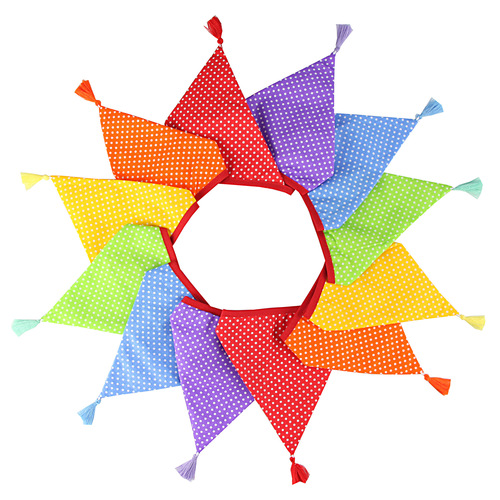 ins Nordic style cotton tassel triangle string flag tent flag photo background string flag wedding kindergarten hanging flag