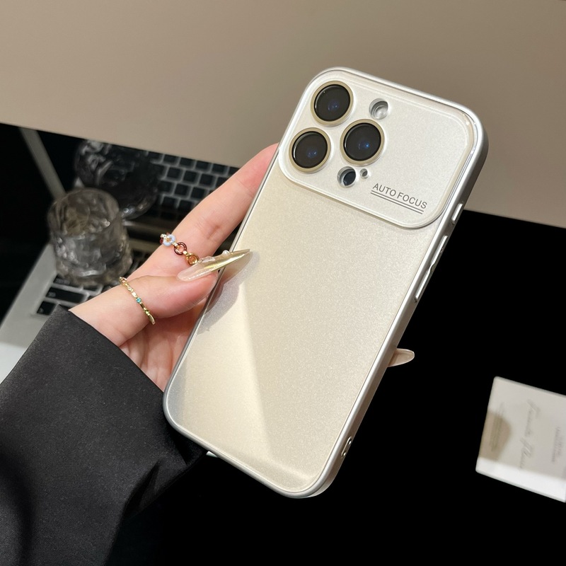 简约韩系大视窗玻璃壳适用iPhone16pro max苹果17手机壳14/15全包|undefined