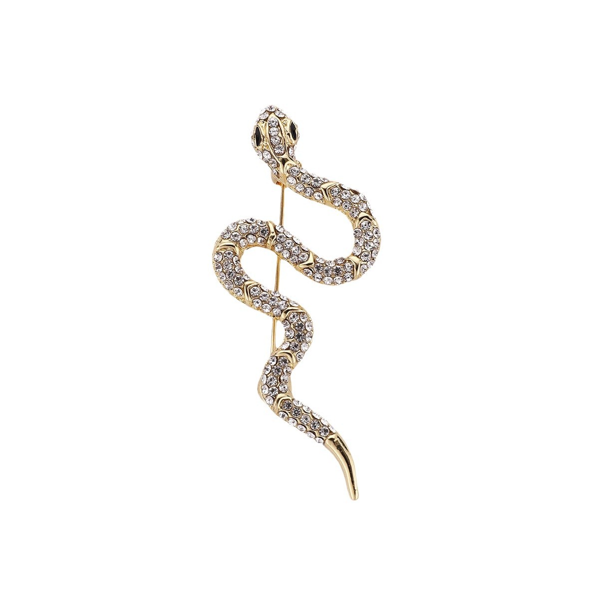 Luz lujosa retro diamantes broche de serpiente nicho de alto nivel creativo flor de pecho personalidad accesorios de alquiler al por mayor