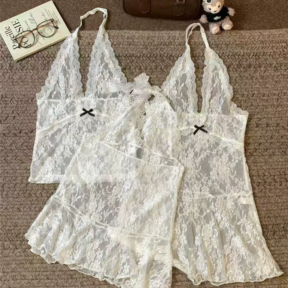 Белая сексуальная кружевная рубашка 2024 осень новая тонкая мода