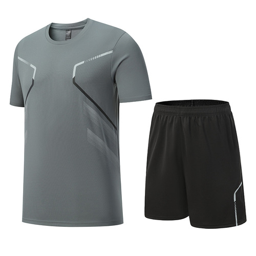  European and American Cross-border Sports Set Short-Sleeved Shorts Quick-Dry Football Training Wear Running Fitness Wear Casual Wear