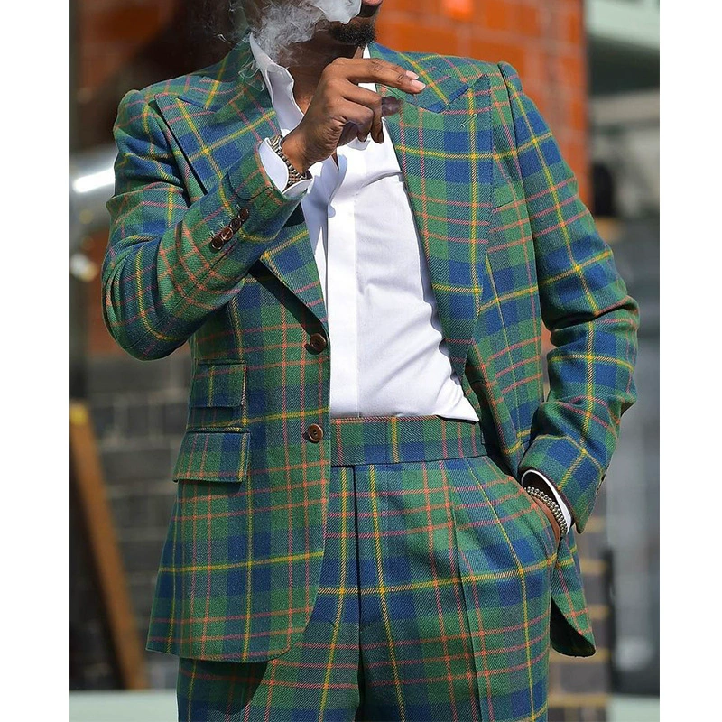 Изготовленная на заказ трансграничная Внешняя торговля Весна Новый клетчатый пиджак мужской повседневный приталенный пиджак мужской