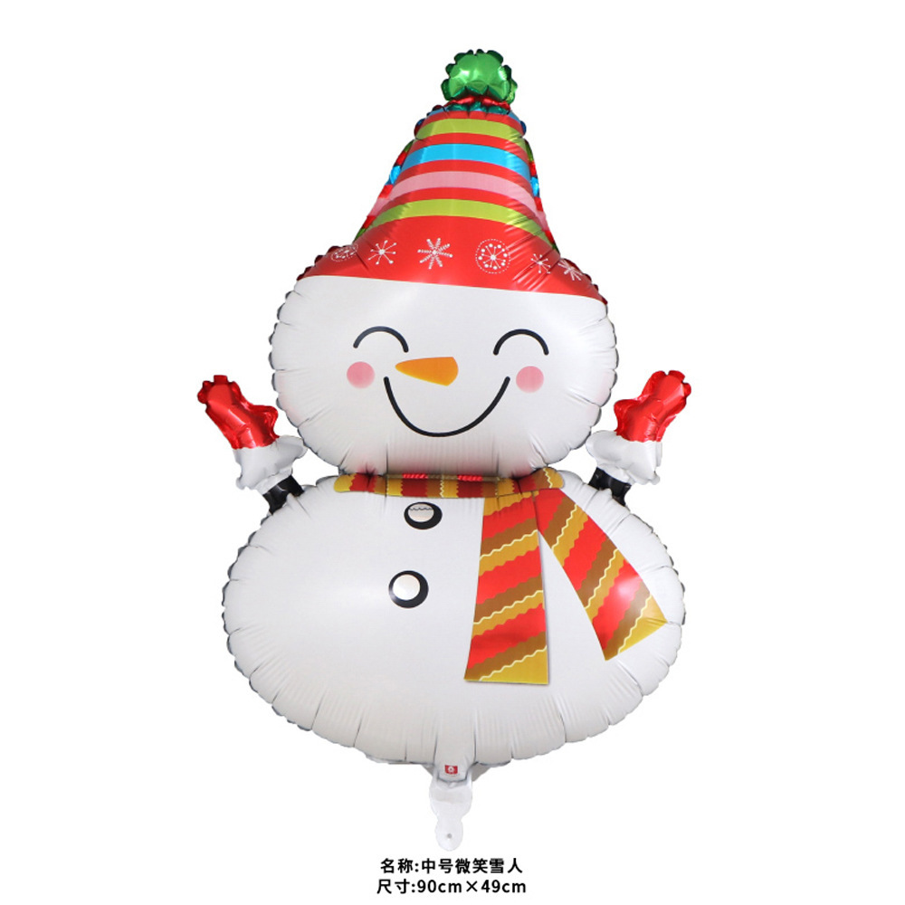 Navidad globo dibujos animados Papá Noel muñeco de nieve alce árbol de Navidad decoración del centro comercial globo de aluminio al por mayor