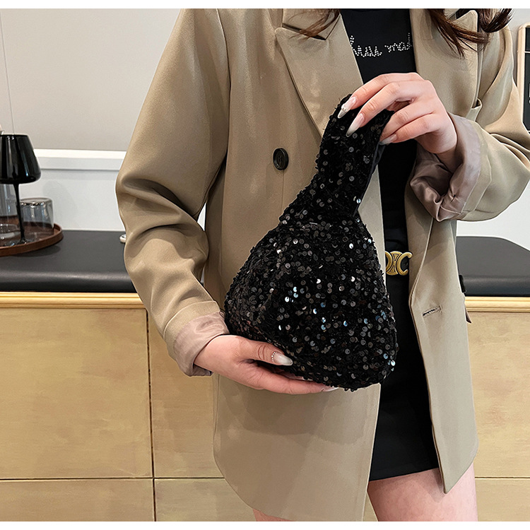 112g Weight Polyester Lining Material Sequins Fashion Element Open Closure Type Top Handle Strap Type Handbag, Evening Bag Bags Type Holiday, Party Occasion Sequin Material Solid Color Pattern All Seasons Season Women's Gender Vintage Style, Classic Style Style Square Shape Small Size Women's Small Sequin Solid Color Vintage Style Classic Style Sequins Open Evening Bag 22