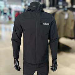 スポーツジャケット男性ランニングコート屋外突撃服春秋タイプカジュアルフード付きジャケット防風陸上トレーニング