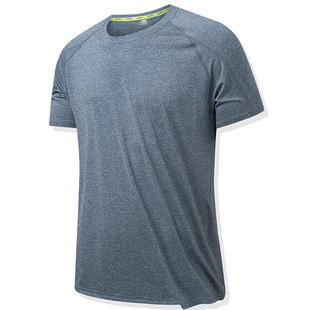 Cross-Border Summer Sports Quick-Drying T-Shirt Running Fitness Basketball Badminton Top Cationic Antibacterial Men's Short-Sleeved