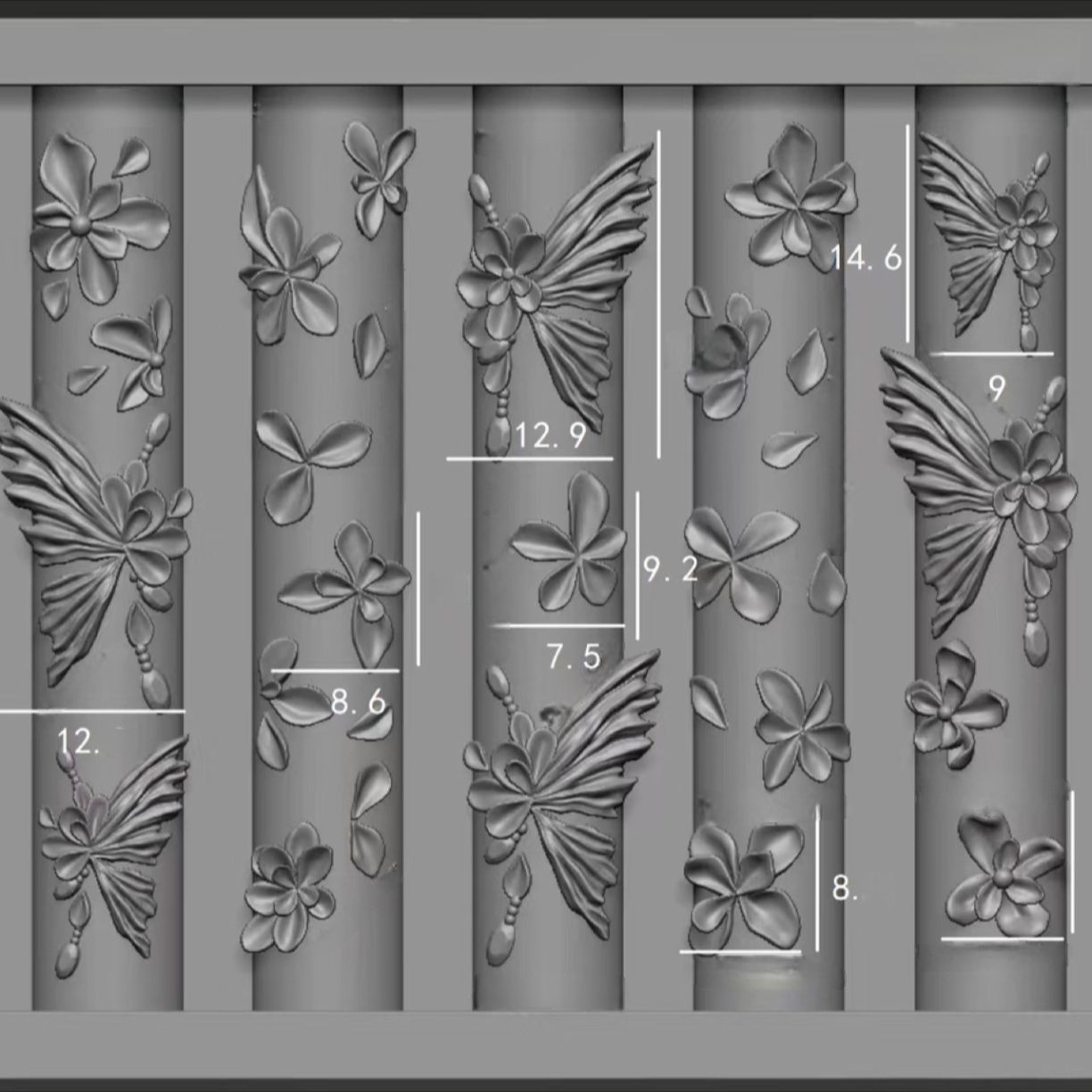 Molde de manicura amor arco en relieve flor ornamentos molde abrasivo alta permeabilidad estereoscópica DIY decoración molde de silicona