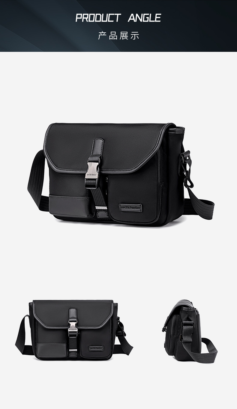Men's Crossbody Bag High-End Multi-Functional Water-Resistant Single Shoulder Bag Casual Commute Nylon Sling Bag