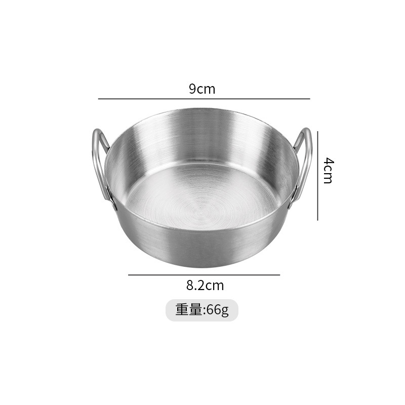 Coreano 304 salsa de acero inoxidable binaural Plato de oro comercial de inmersión condimento plato encurtidos snack plato al por mayor