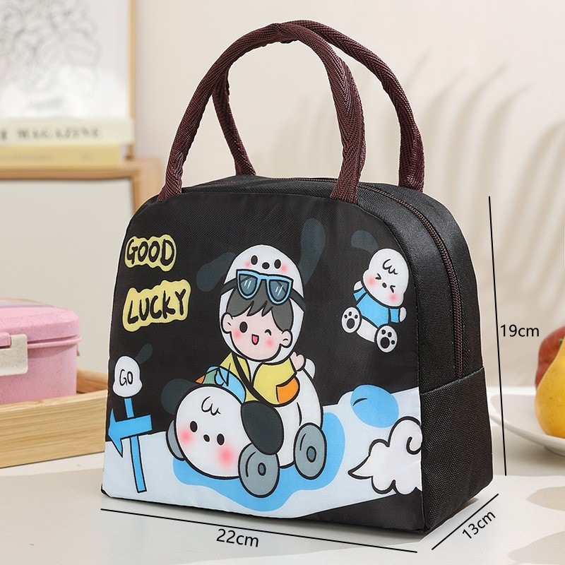 Bolsa para lonchera con aislamiento de papel de aluminio, bolsa de mano con dibujos animados, bolsa de almuerzo para el trabajo de estudiantes, bolsa de almuerzo con aislamiento para niños, bolsa bento.