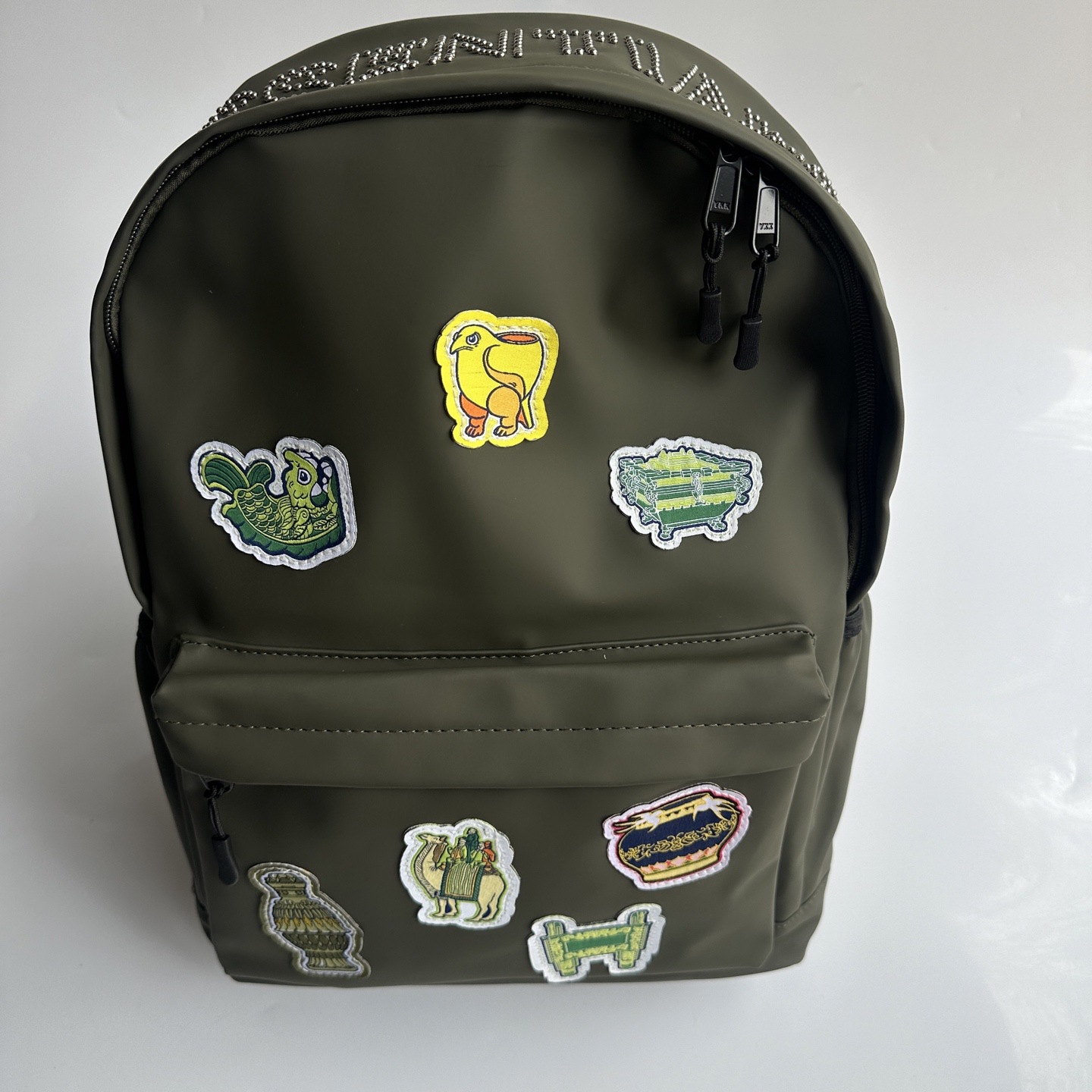 Stussy x Dries Van Noten Studded Patch Backpack Olive