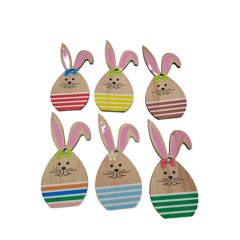 Пасхальные деревянные поделки маленькие деревянные фишки Кролик серии украшения дома детские DIY забавные украшения